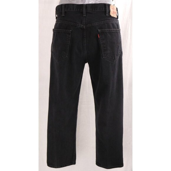 Levis 550 Jeans Mens Size 38 x 30 Black Relaxed Fit Straight Leg Denim Pants VTG - Picture 2 of 13